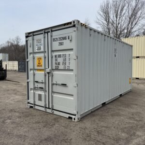 20ft New High Cube Shipping Container  -  Wind & Watertight  -  Gray  -  Unit DSZU252846-4