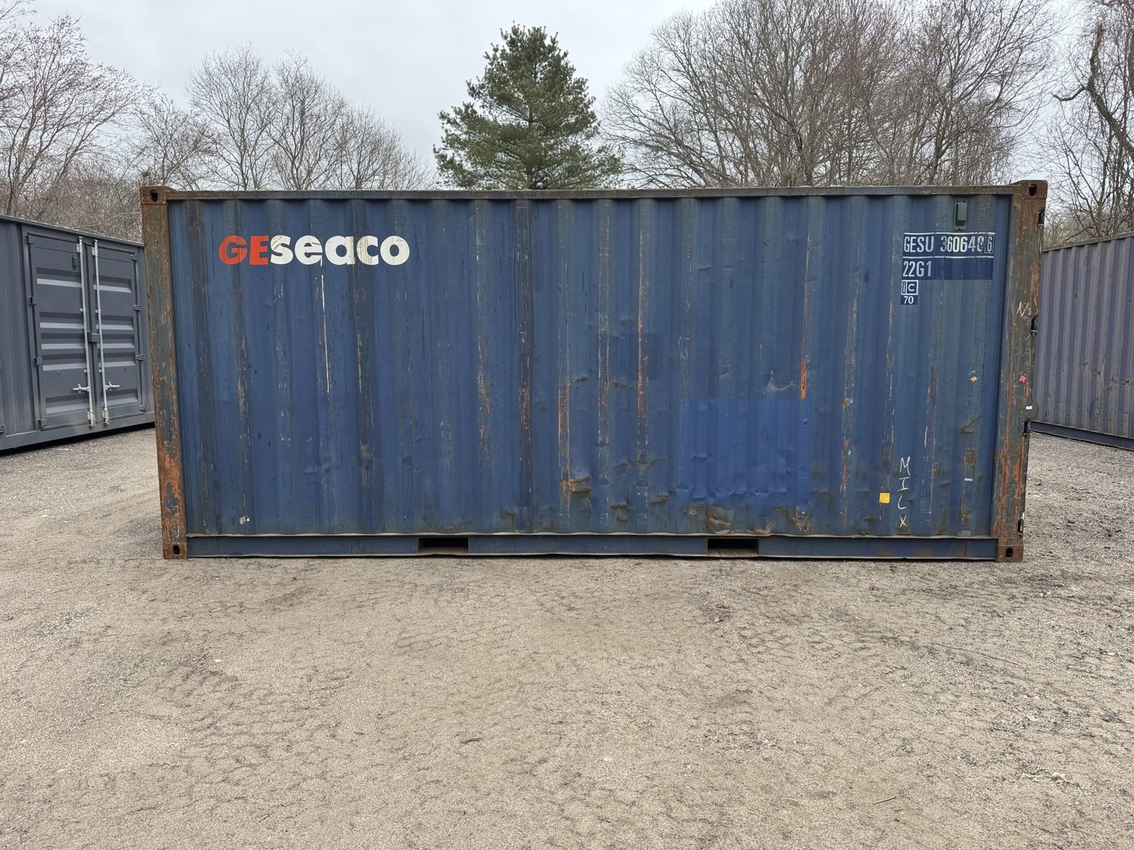 20ft Used Shipping Container - Wind & Watertight - Blue - Unit GESU360648-6 - Image 11