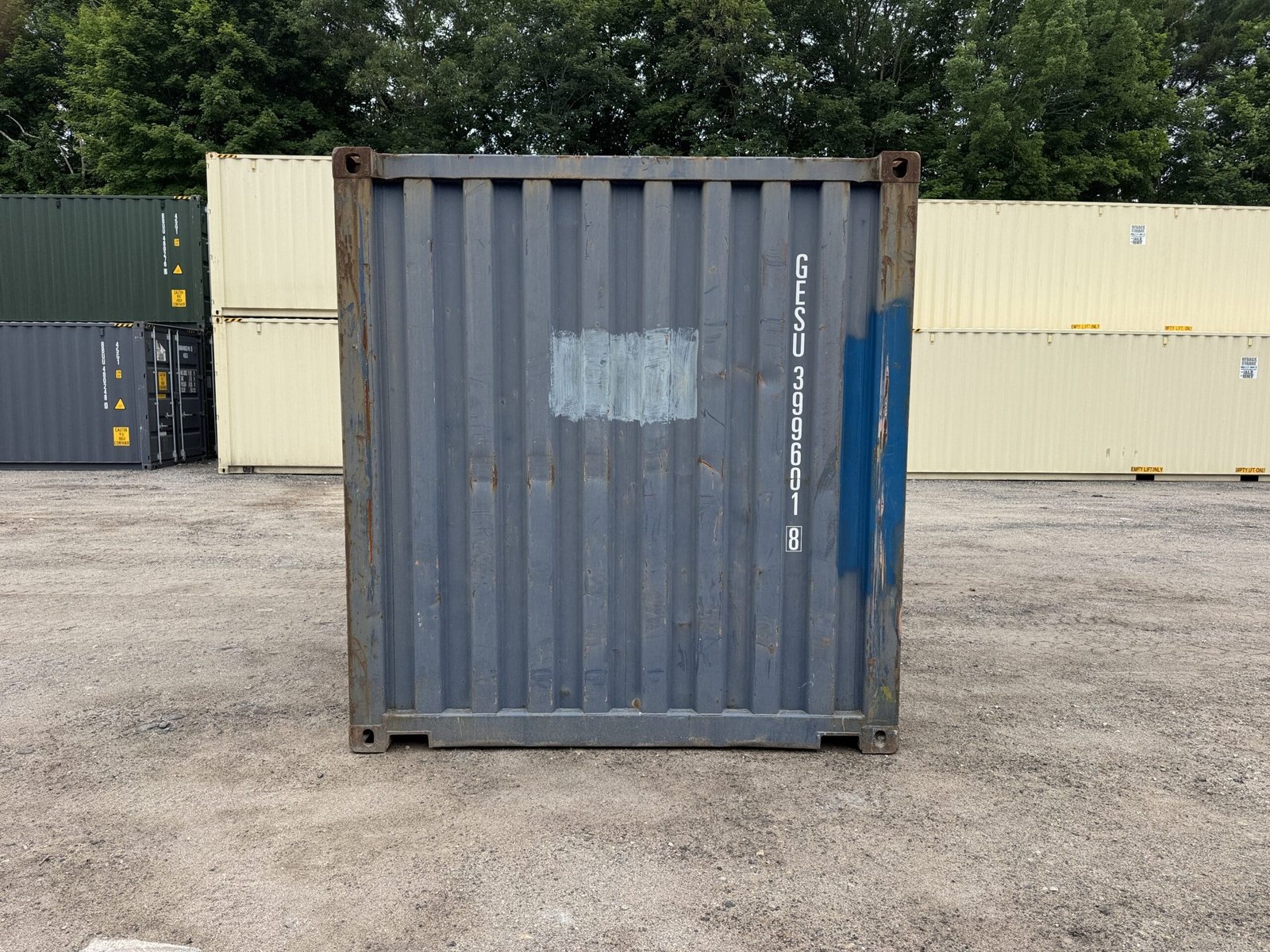 20ft Used Shipping Container - Wind & Watertight - Blue - Unit GESU399601-8 - Image 9