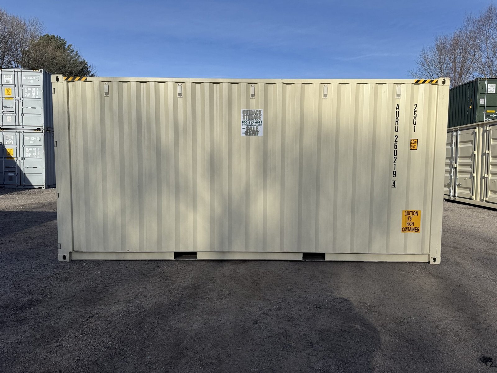 20ft New High Cube Shipping Container - Wind & Watertight - Beige - Unit AURU260219-4 - Image 9