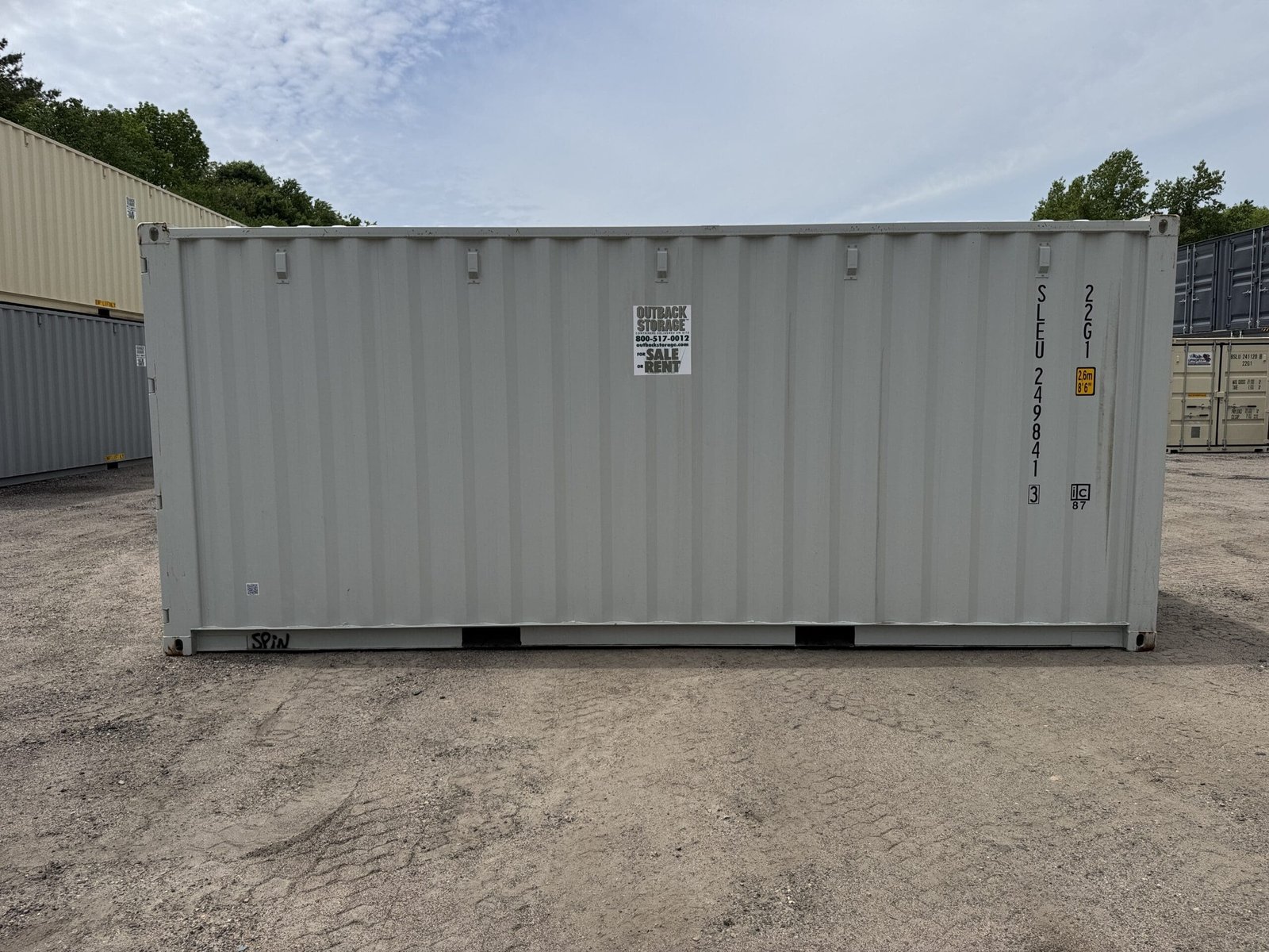 20ft New Shipping Container - Wind & Watertight - Gray - Unit SLEU249841-3 - Image 9