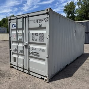 20ft New Shipping Container  -  Wind & Watertight  -  Gray  -  Unit SLEU250975-5