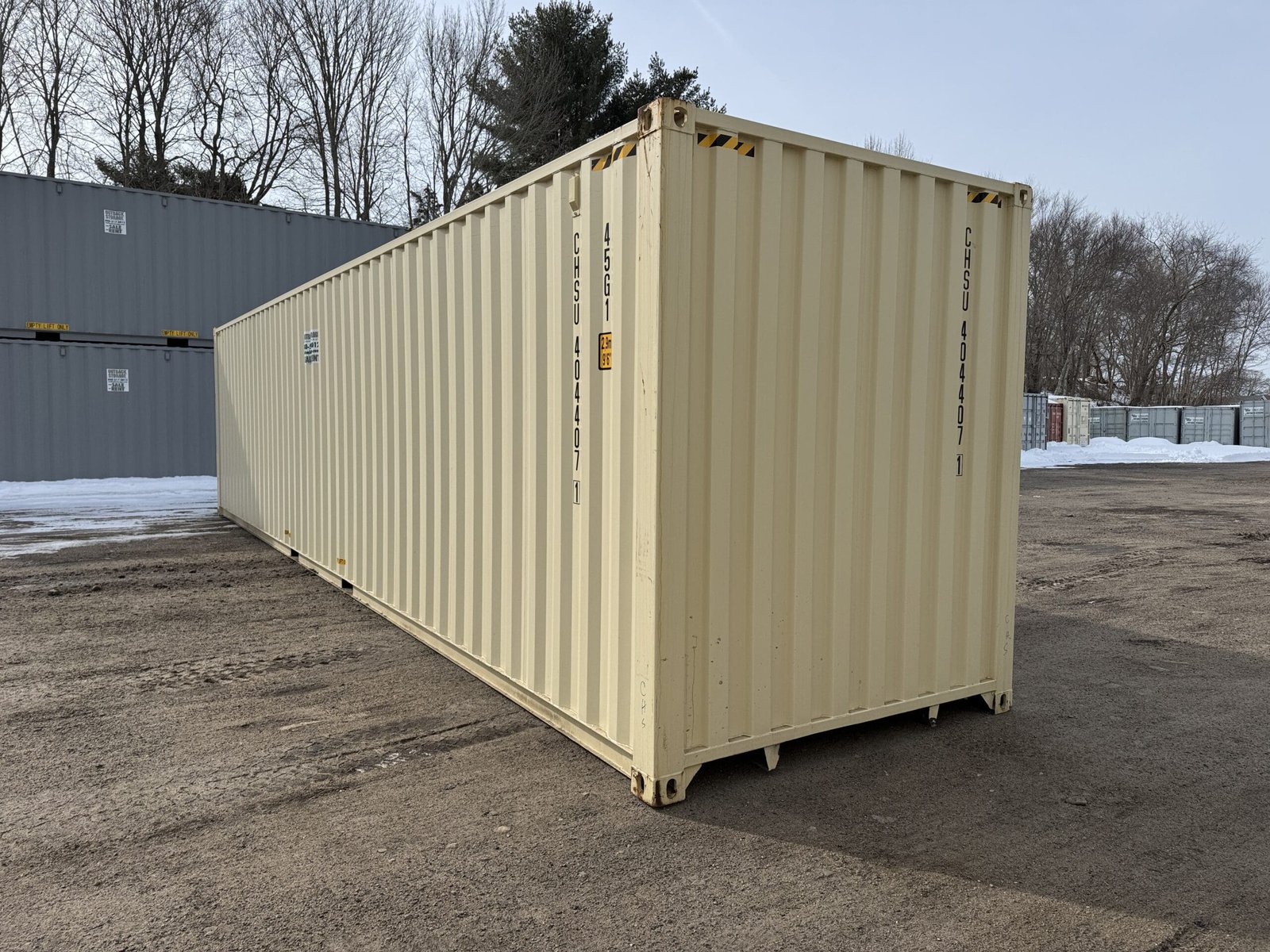 40ft New High Cube Shipping Container - Wind & Watertight - Beige - Unit CHSU404-407-1 - Image 10