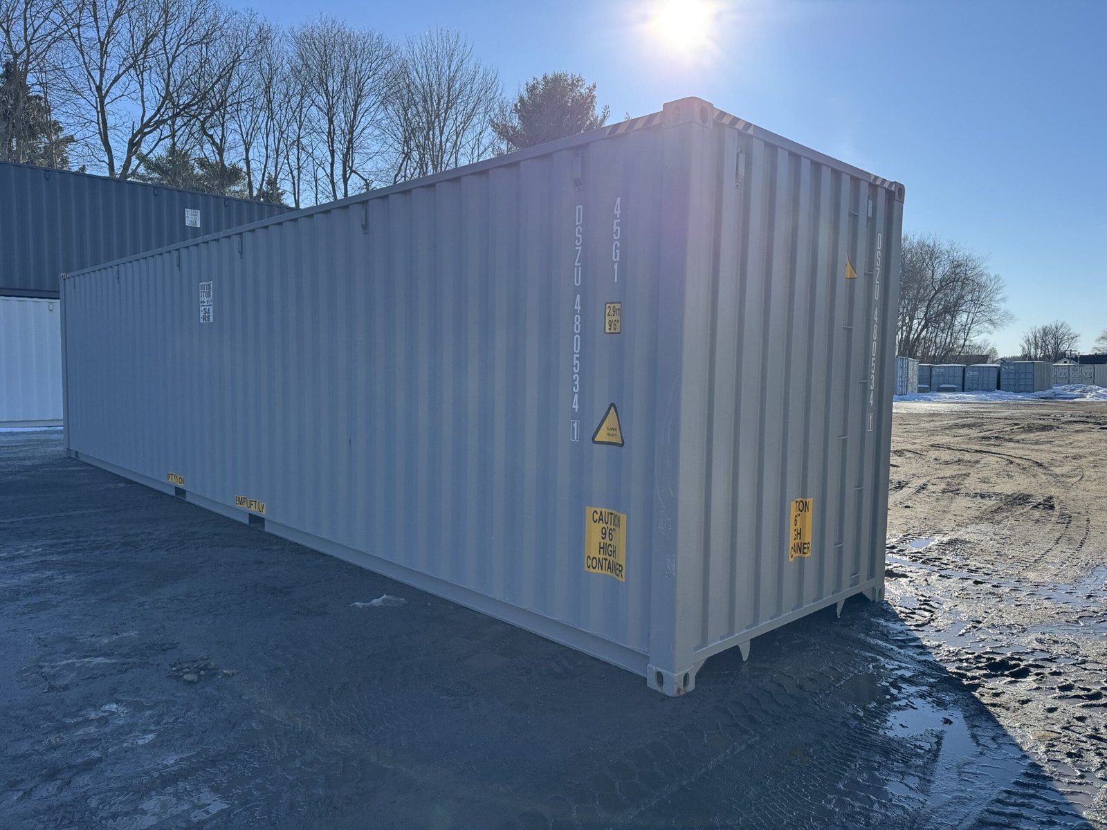40ft New High Cube Shipping Container - Wind & Watertight - Gray - Unit DSZU480534-1 - Image 10