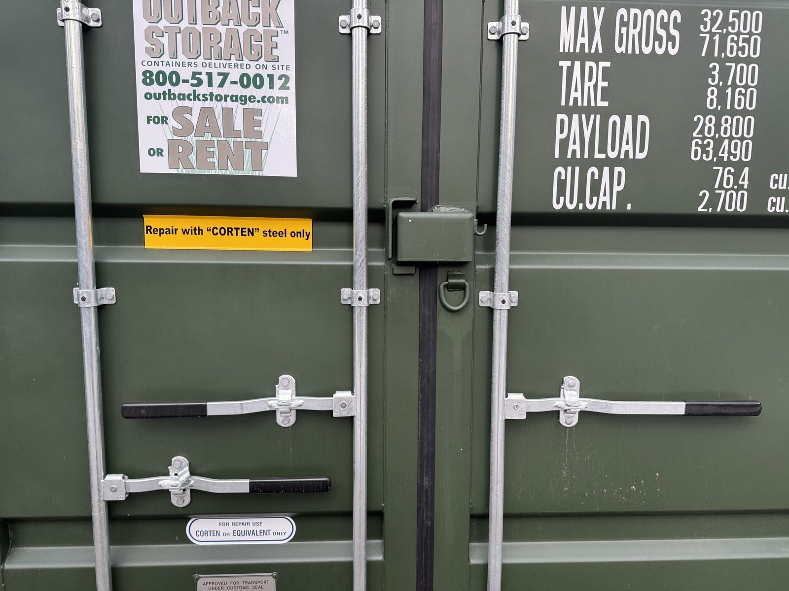 40ft New High Cube Shipping Container - Wind & Watertight - Green - Unit BBUU480287-6 - Image 4