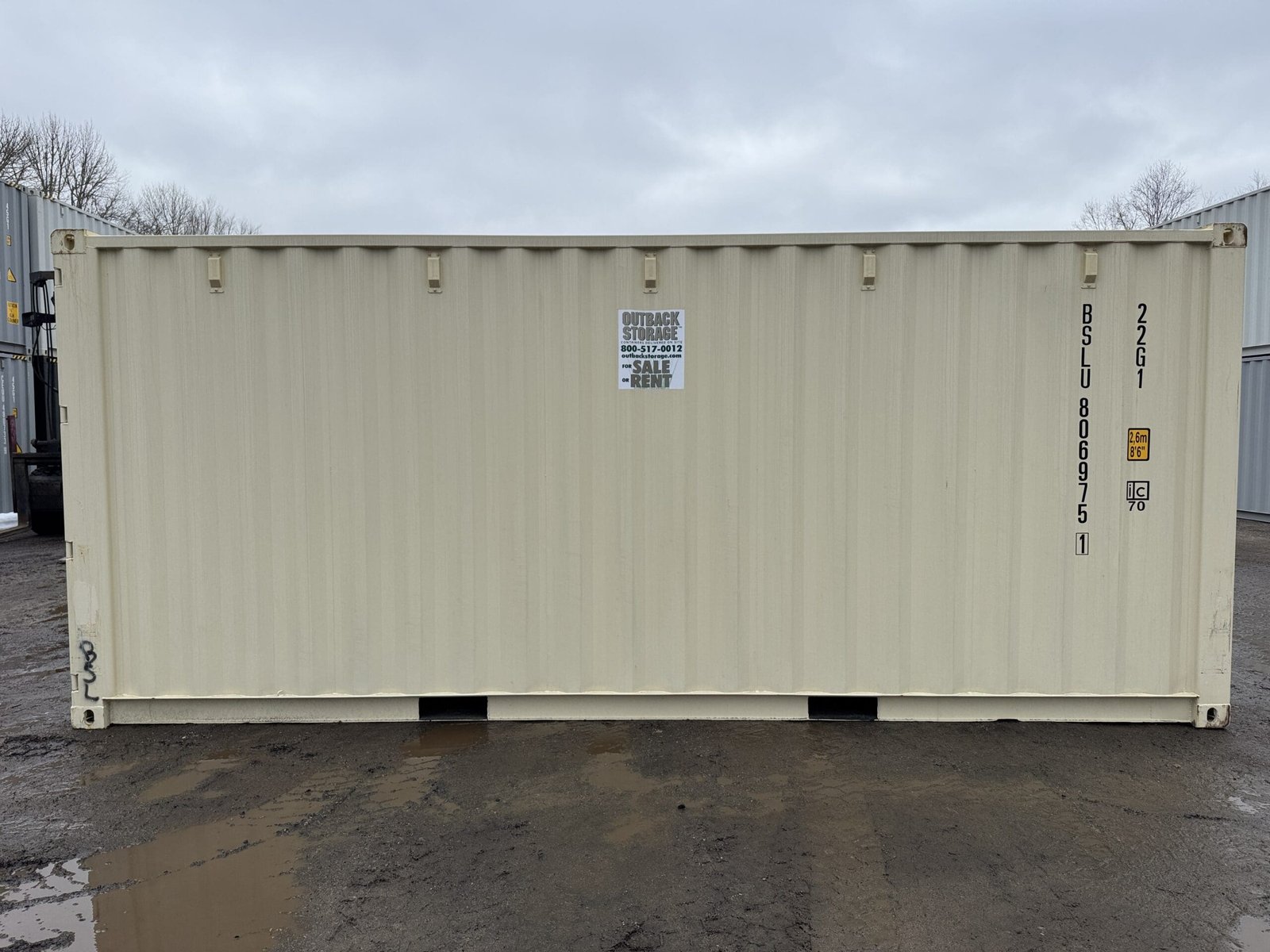 20ft New Shipping Container - Wind & Watertight - Beige - Unit BSLU806975-1 - Image 10