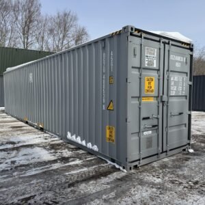 40ft New High Cube Shipping Container  -  Wind & Watertight  -  Gray  -  Unit DSZU480539-9