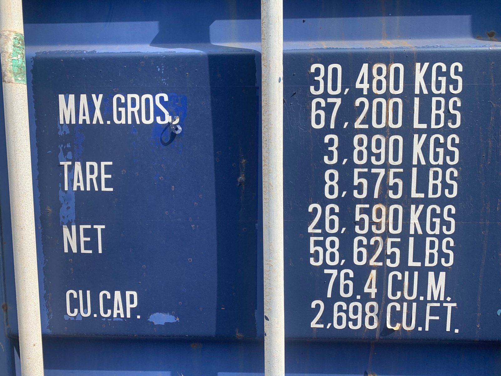 40ft Used High Cube Shipping Container - Wind & Watertight - Blue - Unit GESU557186-1 - Image 5