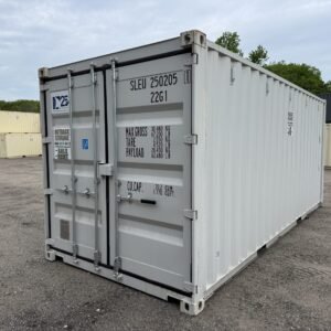 20ft New Shipping Container - Wind & Watertight - Gray - Unit SLEU250205-1