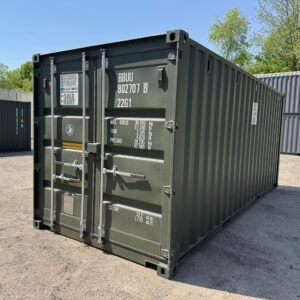 20ft New Shipping Container  -  Wind & Watertight  -  Green  -  Unit BBUU802707-8