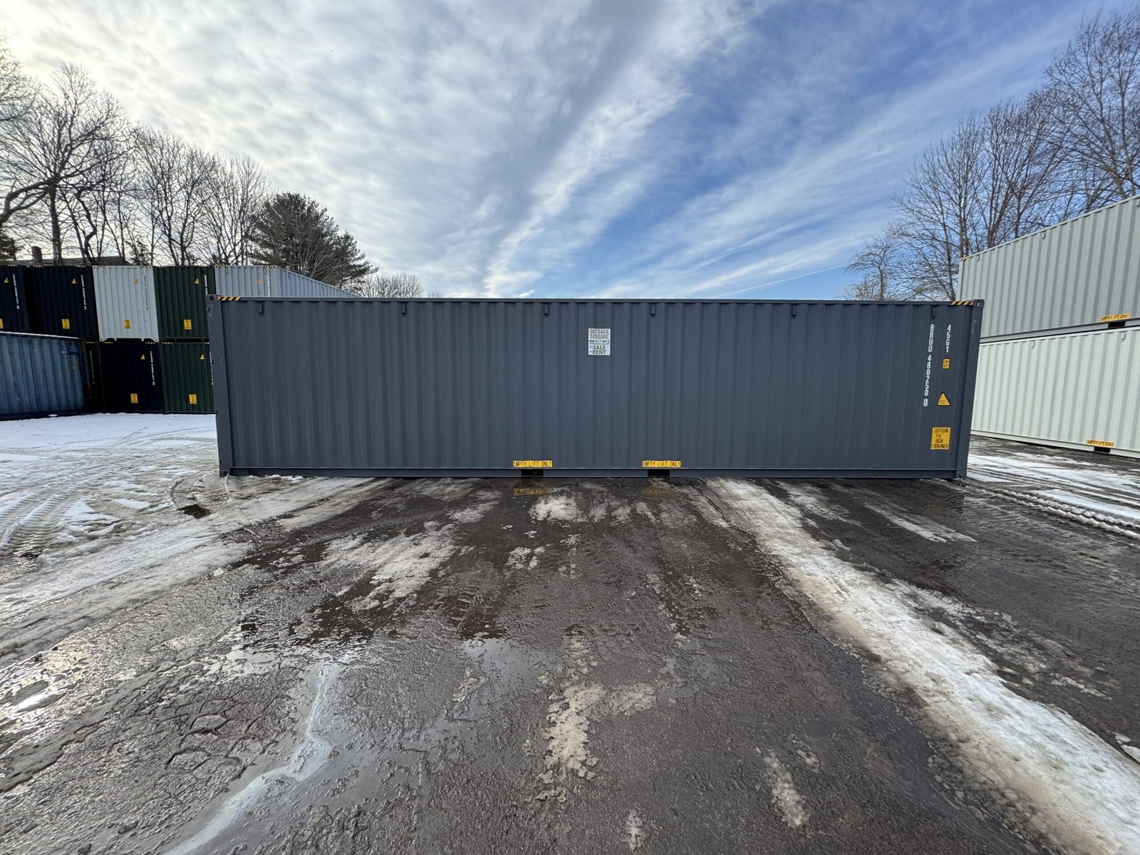 40ft New High Cube Shipping Container - Wind & Watertight - Gray - Unit BBUU480250-0 - Image 9