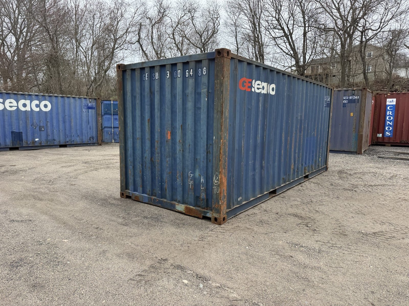 20ft Used Shipping Container - Wind & Watertight - Blue - Unit GESU360648-6 - Image 10