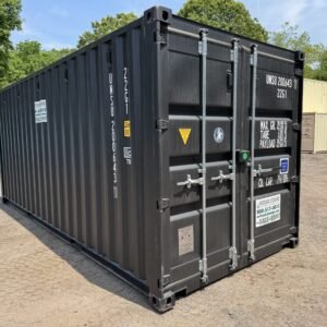 20ft New Shipping Container - Wind & Watertight - Black - Unit UNSU200643-1