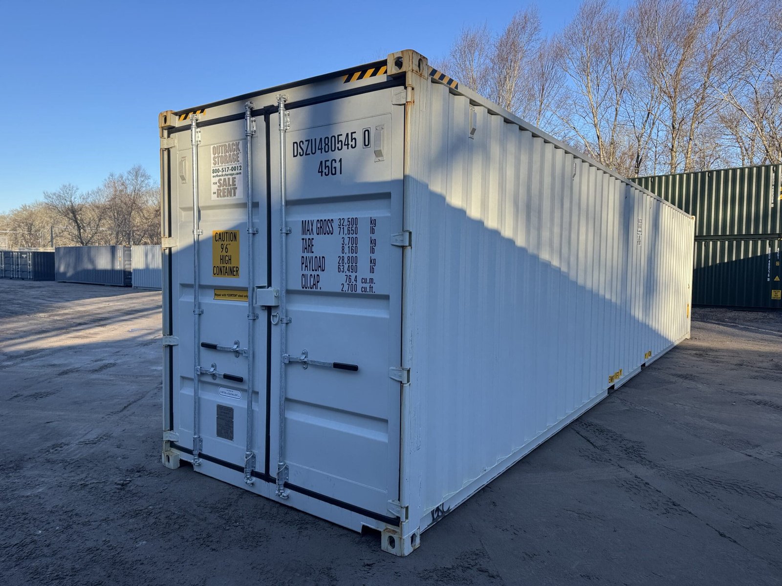 40ft New High Cube Shipping Container - Wind & Watertight - Gray - Unit DSZU480545-0 - Image 8