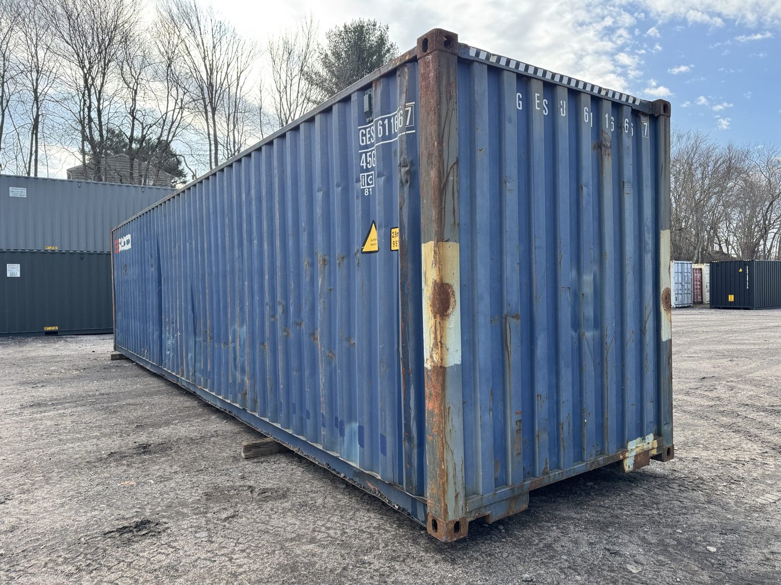40ft Used High Cube Shipping Container - Wind & Watertight - Blue - Unit GESU611666-7 - Image 8