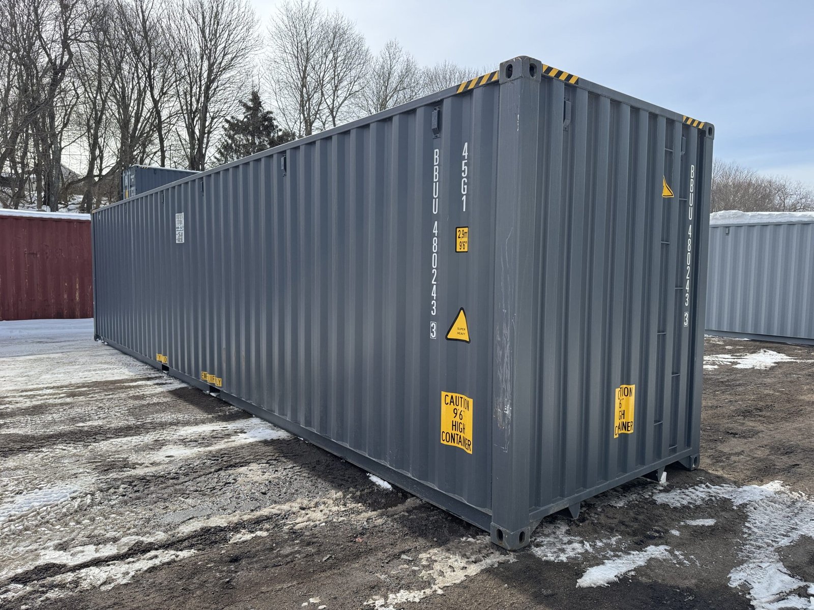 40ft New High Cube Shipping Container - Wind & Watertight - Gray - Unit BBUU480243-3 - Image 10