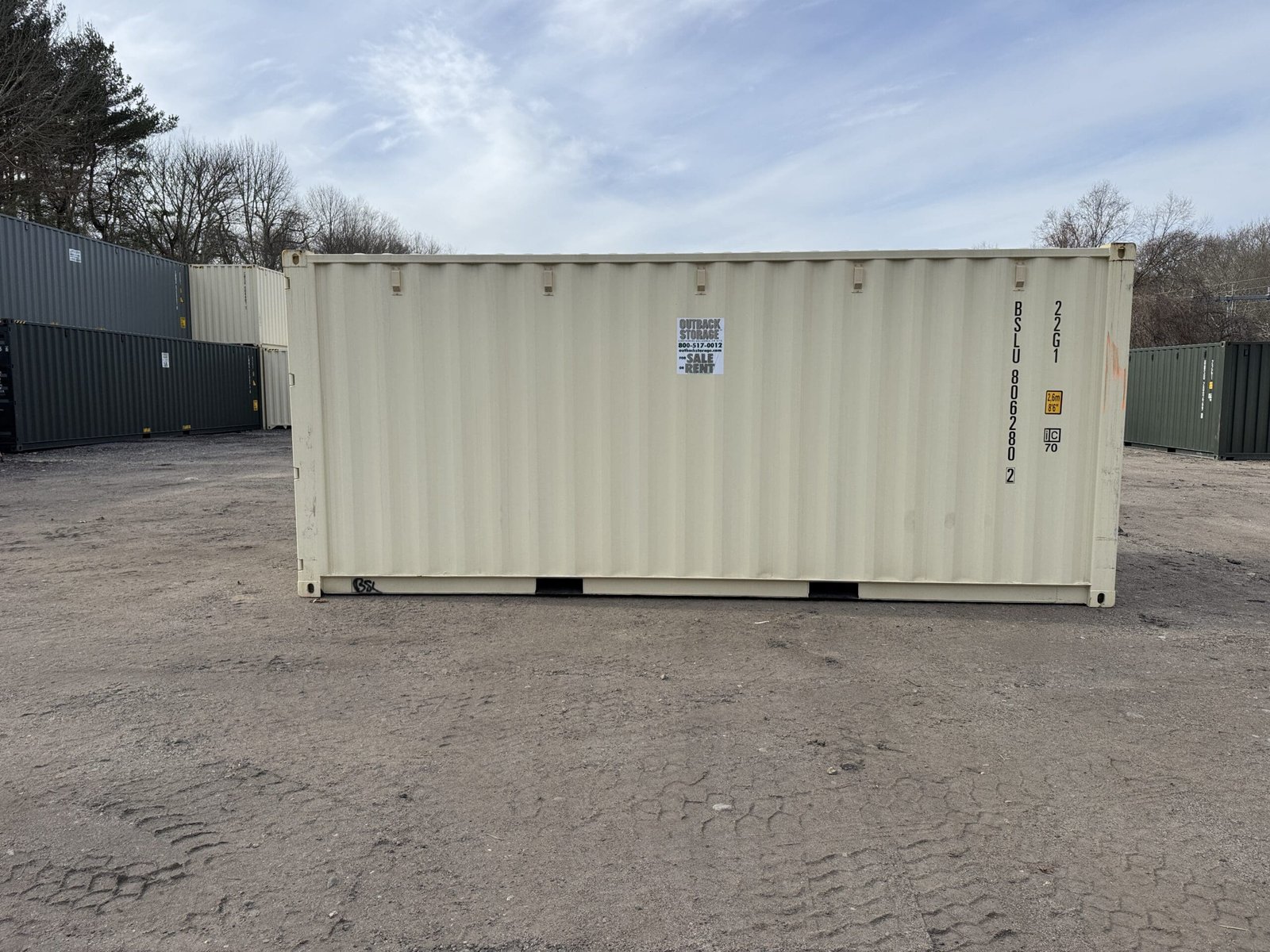 20ft New Shipping Container - Wind & Watertight - Beige - Unit BSLU806280-2 - Image 9
