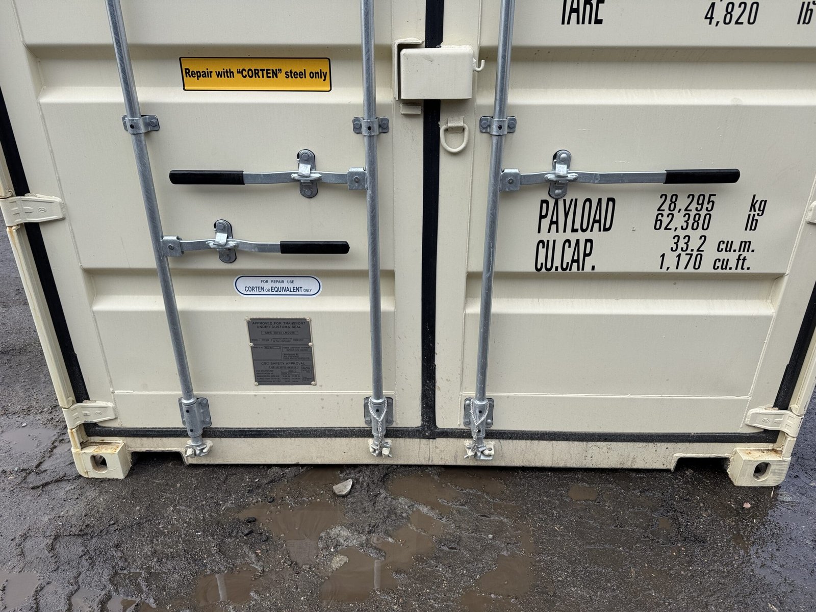 20ft New Shipping Container - Wind & Watertight - Beige - Unit BSLU806258-8 - Image 6