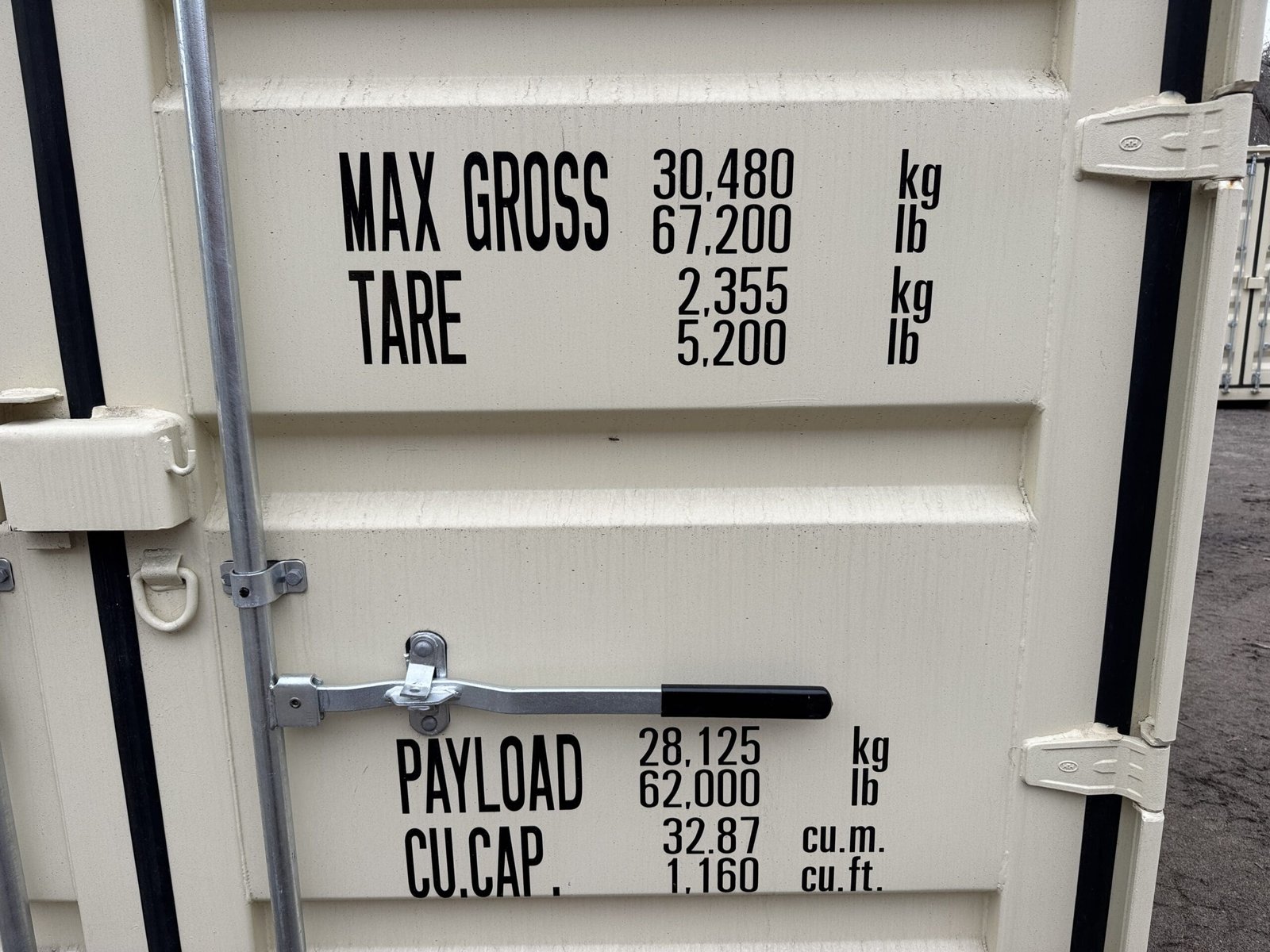 20ft New Shipping Container - Wind & Watertight - Beige - Unit BSLU241108-6 - Image 4