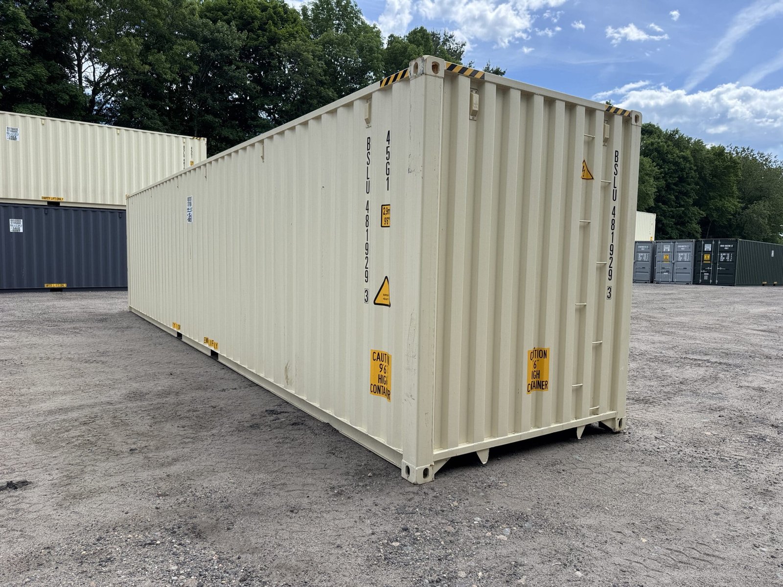 40ft New High Cube Shipping Container - Wind & Watertight - Beige - Unit BSLU481929-3 - Image 10