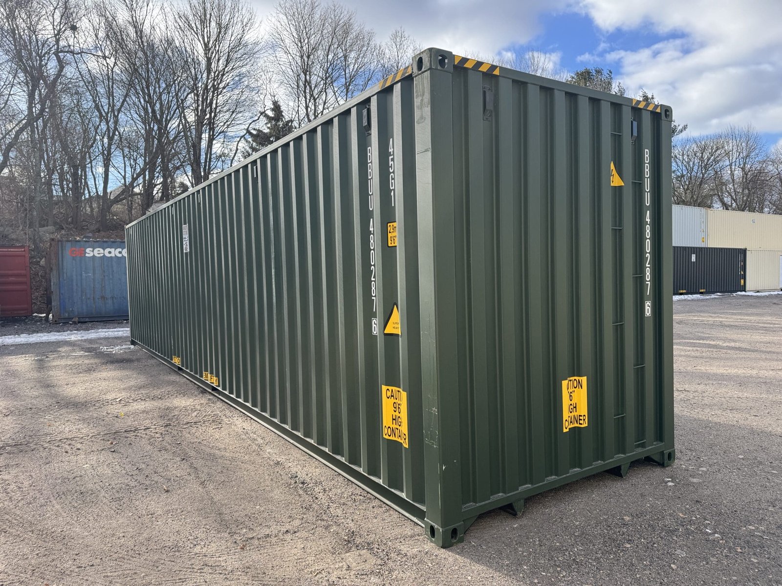 40ft New High Cube Shipping Container - Wind & Watertight - Green - Unit BBUU480287-6 - Image 10