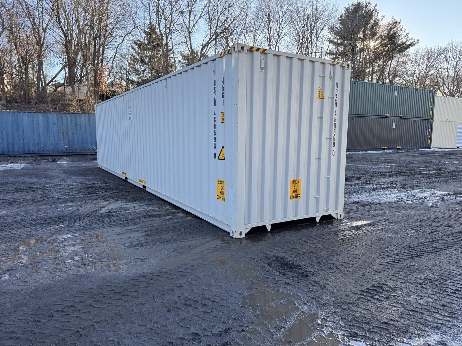 40ft New High Cube Shipping Container - Wind & Watertight - Lt Gray - Unit DSZU480598-0 - Image 10