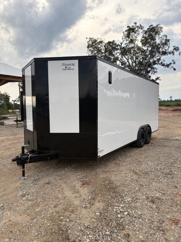 Titanium Cargo 8.5×20 White Blackout Enclosed Cargo Trailer