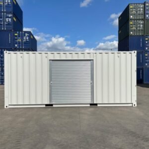 20ft Custom One Trip Shipping Container - Roller Shutter & RAL 7035 Respray