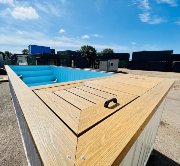 6M Portable Container Plunge Pool with Wooden Deck Cover
