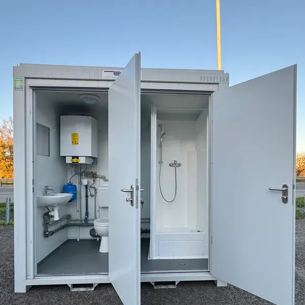 NEW 1 Toilet & 1 Shower Block | 8×5 Ft | Portable Containex Unit | GREY | No 855 LG