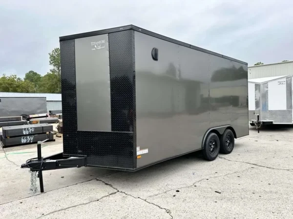 Titanium Charcoal Blackout 8.5×16 Enclosed Cargo Trailer