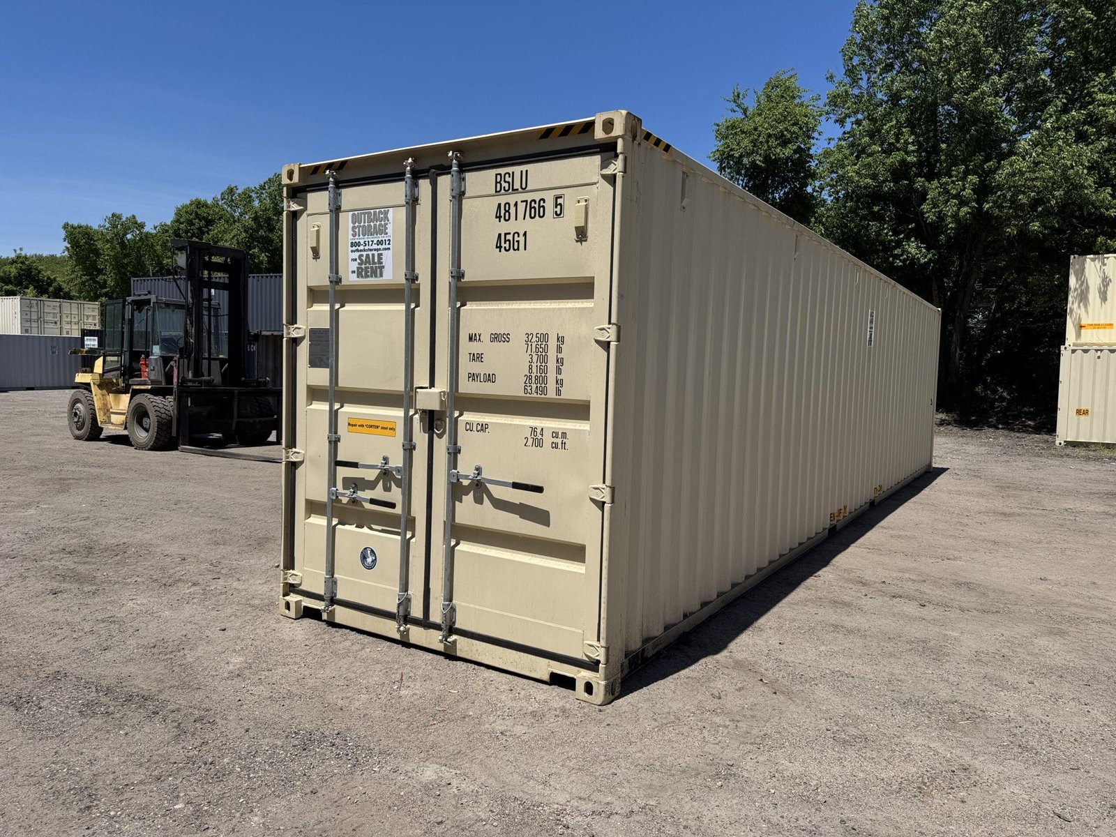 40ft New High Cube Shipping Container - Wind & Watertight - Beige - Unit BSLU481766-5 - Image 8