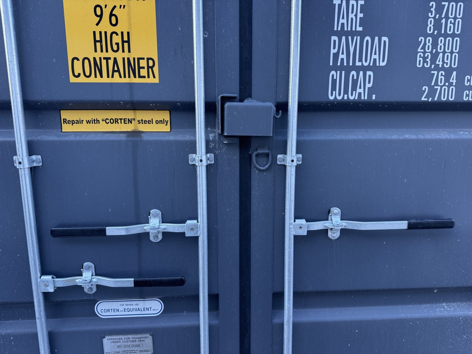40ft New High Cube Shipping Container - Wind & Watertight - Gray - Unit BBUU480247-5 - Image 4