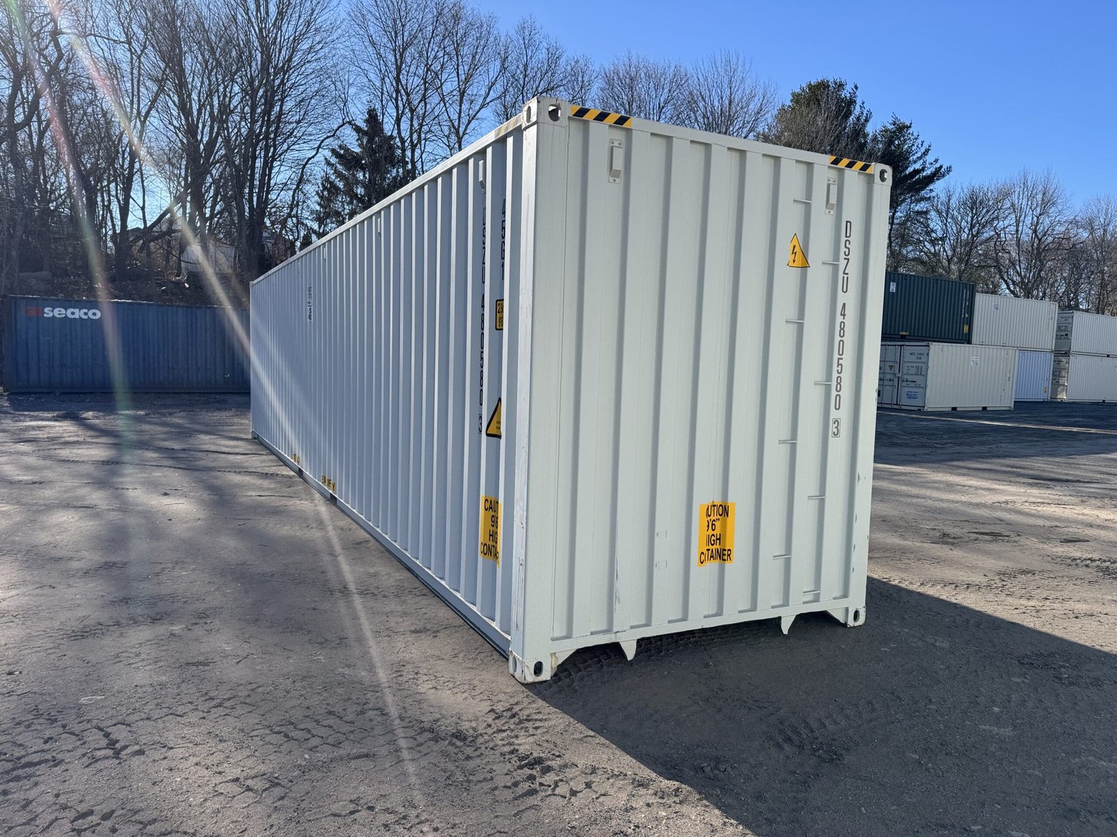 40ft New High Cube Shipping Container - Wind & Watertight - Gray - Unit DSZU480580-3 - Image 10