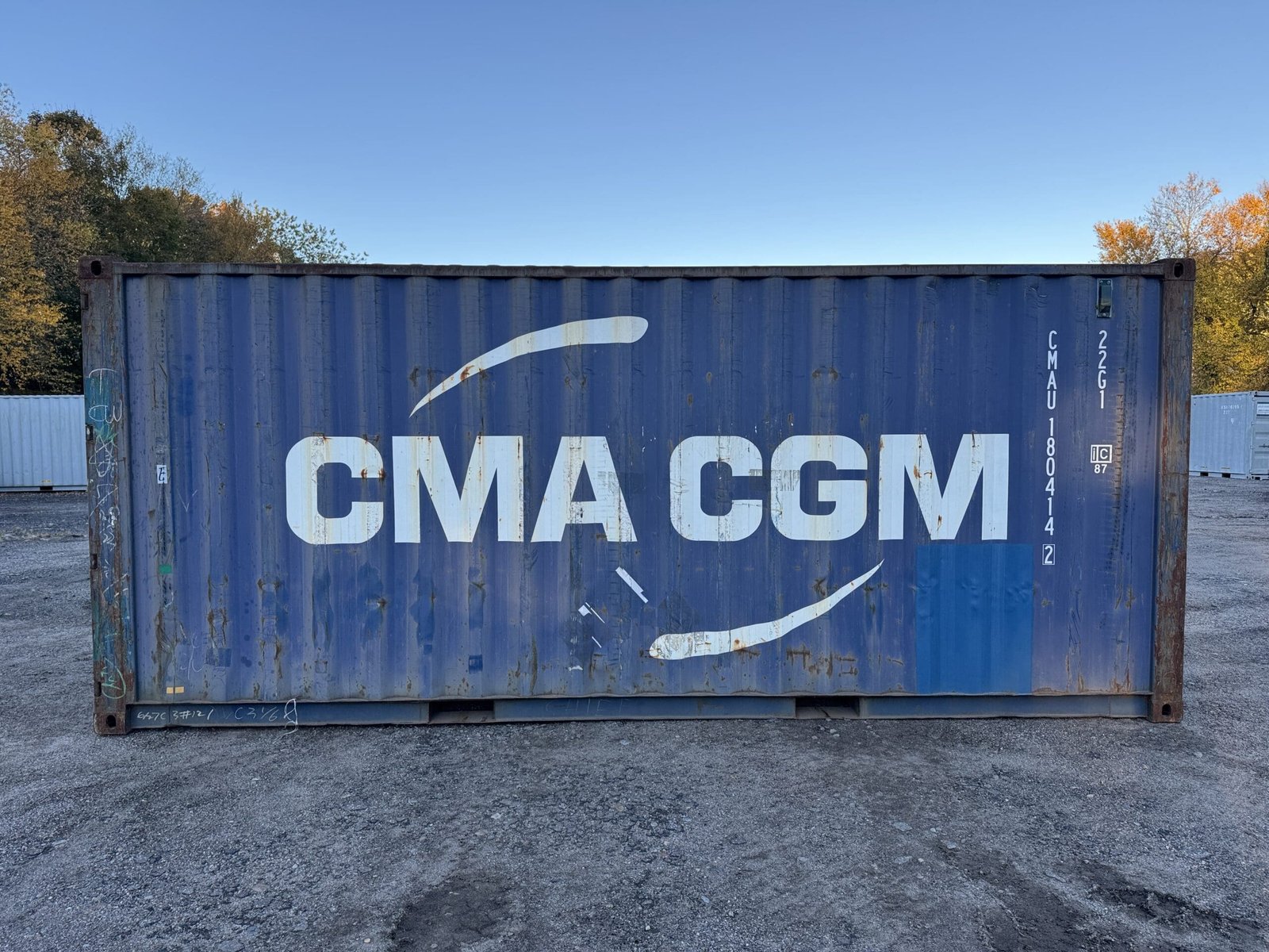 20ft Used Shipping Container - Wind & Watertight - Blue - Unit CMAU180414-2 - Image 8
