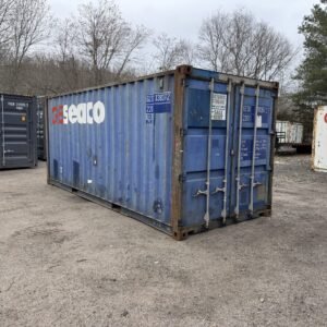20ft Used Shipping Container - Wind & Watertight - Blue - Unit GESU338357-2