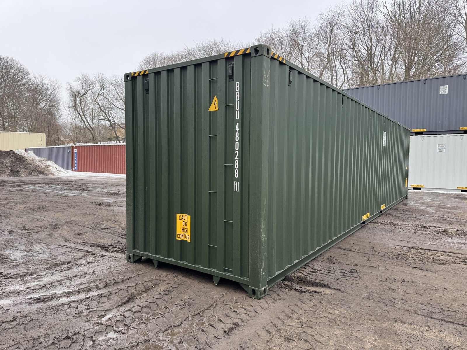 40ft New High Cube Shipping Container - Wind & Watertight - Green - Unit BBUU480288-1 - Image 12