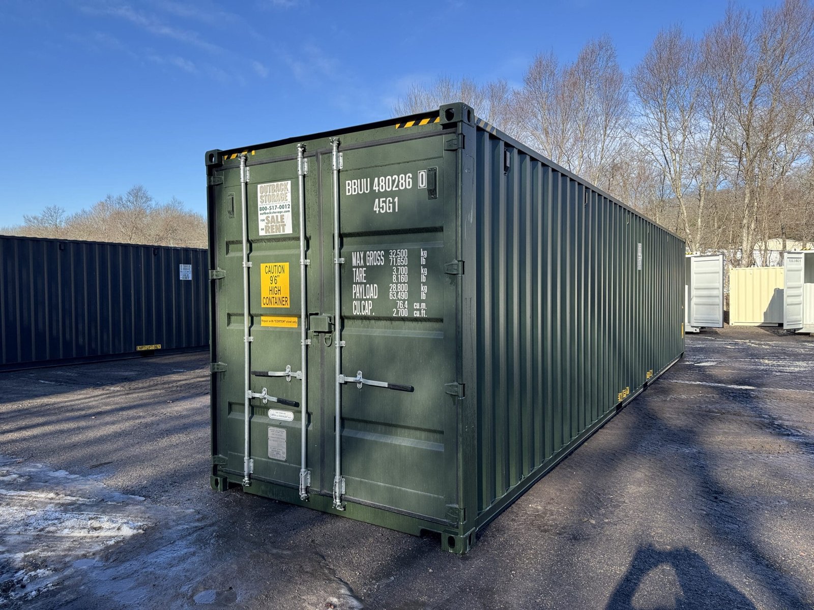 40ft New High Cube Shipping Container - Wind & Watertight - Green - Unit BBUU480286-0 - Image 8