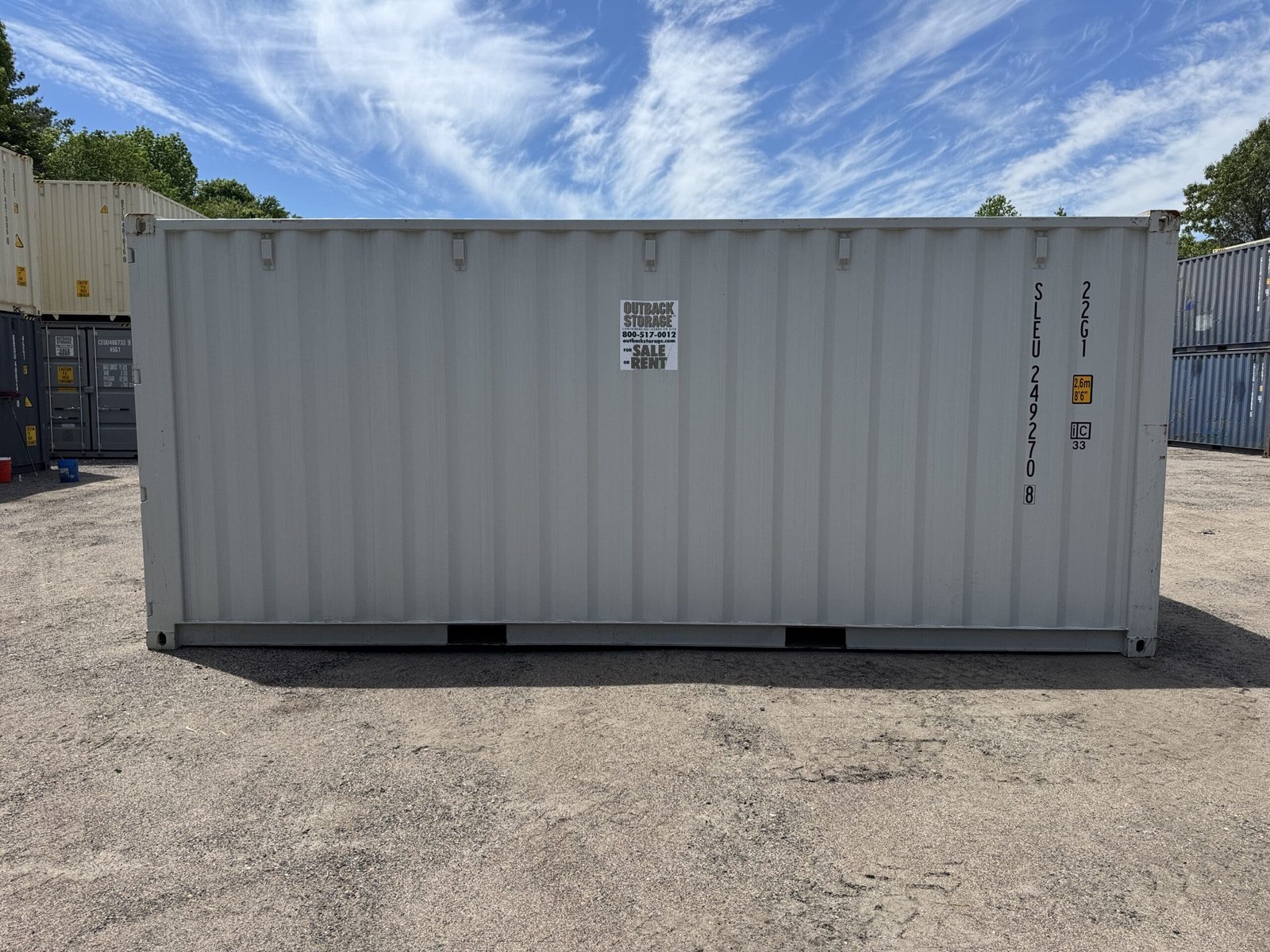 20ft New Shipping Container - Wind & Watertight - Gray - Unit SLEU249270-8 - Image 9