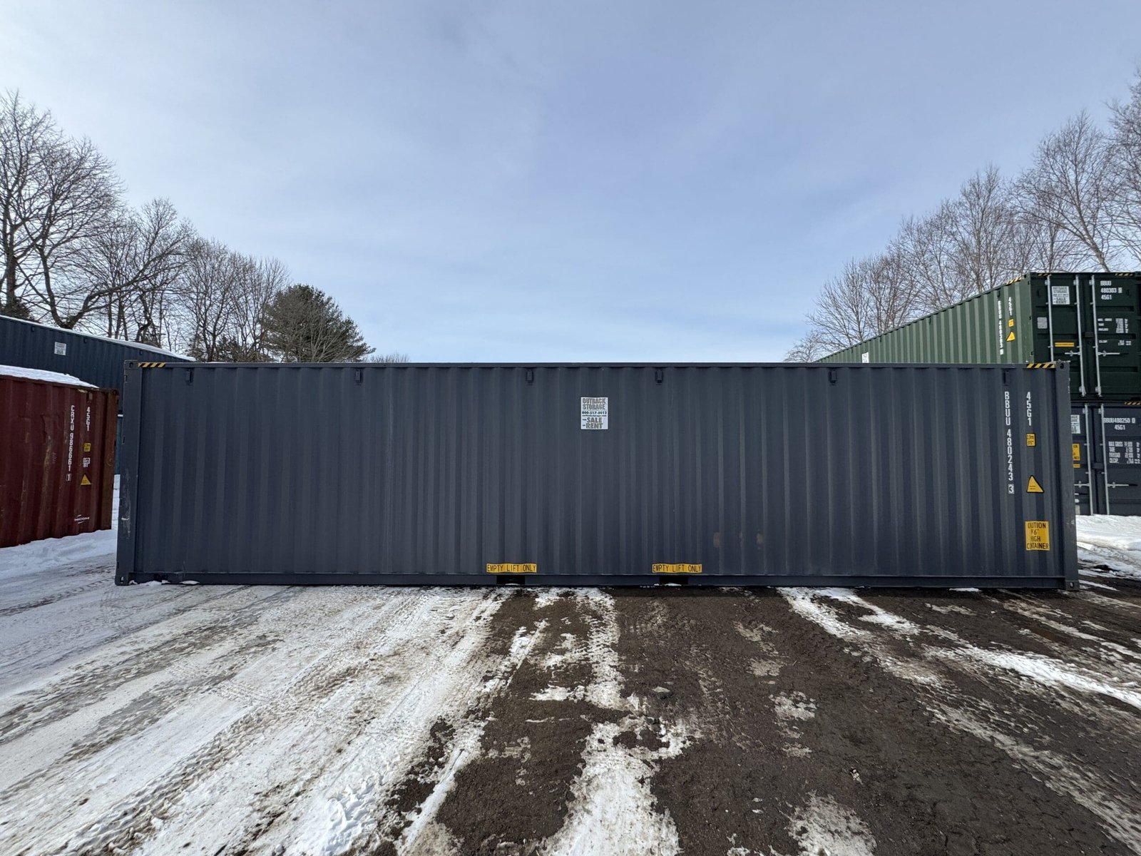 40ft New High Cube Shipping Container - Wind & Watertight - Gray - Unit BBUU480243-3 - Image 9