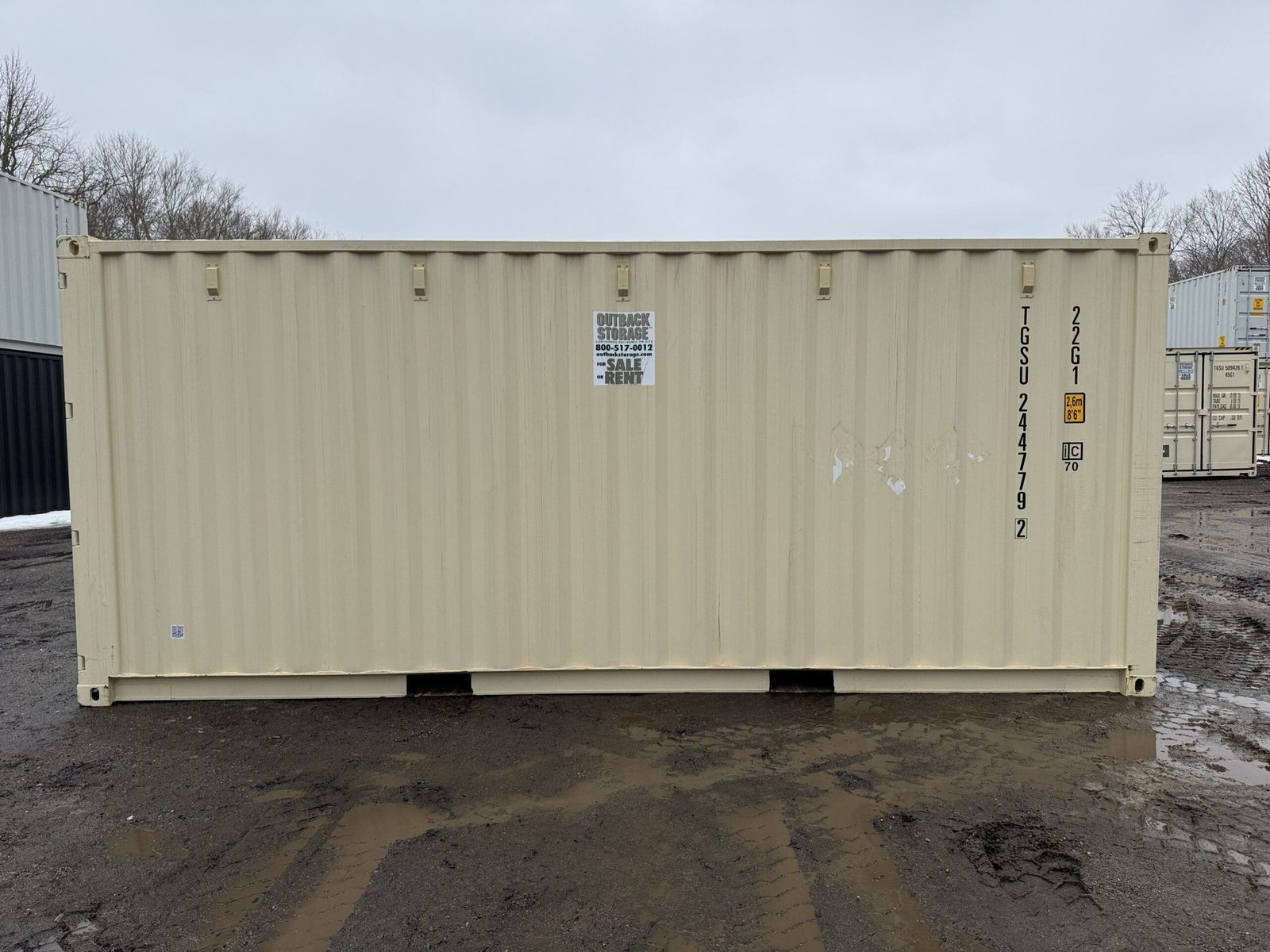 20ft New Shipping Container - Wind & Watertight - Beige - Unit TGSU244779-2 - Image 10