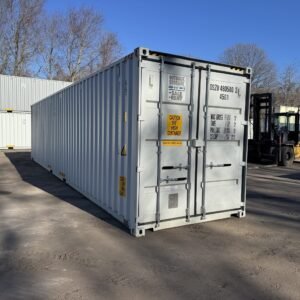 40ft New High Cube Shipping Container  -  Wind & Watertight  -  Gray  -  Unit DSZU480580-3