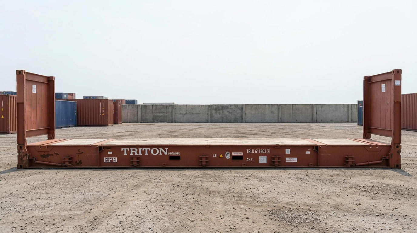 40FT x 8FT Used Flat Rack Shipping Container - Image 6