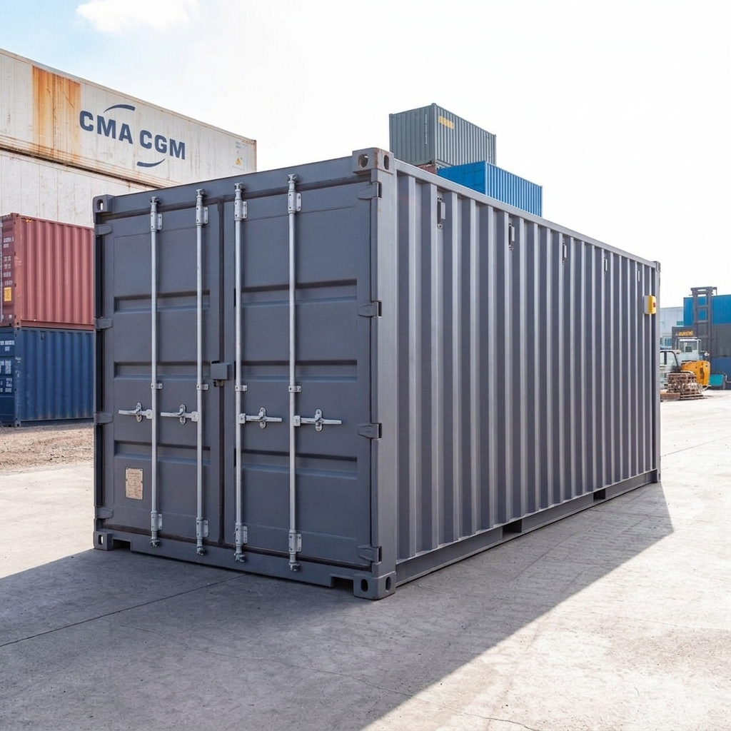 Enhanced 20ft Standard Shipping Container - Grey Finish - Image 5