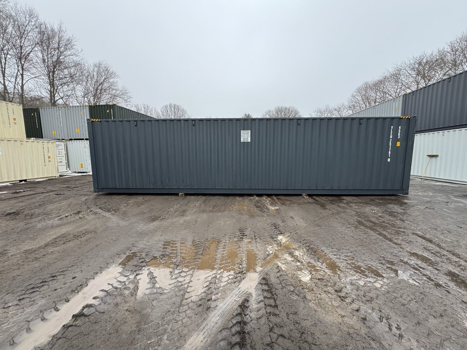 40ft New High Cube Shipping Container - Wind & Watertight - Dk Gray - Unit YLEU251791-0 - Image 12