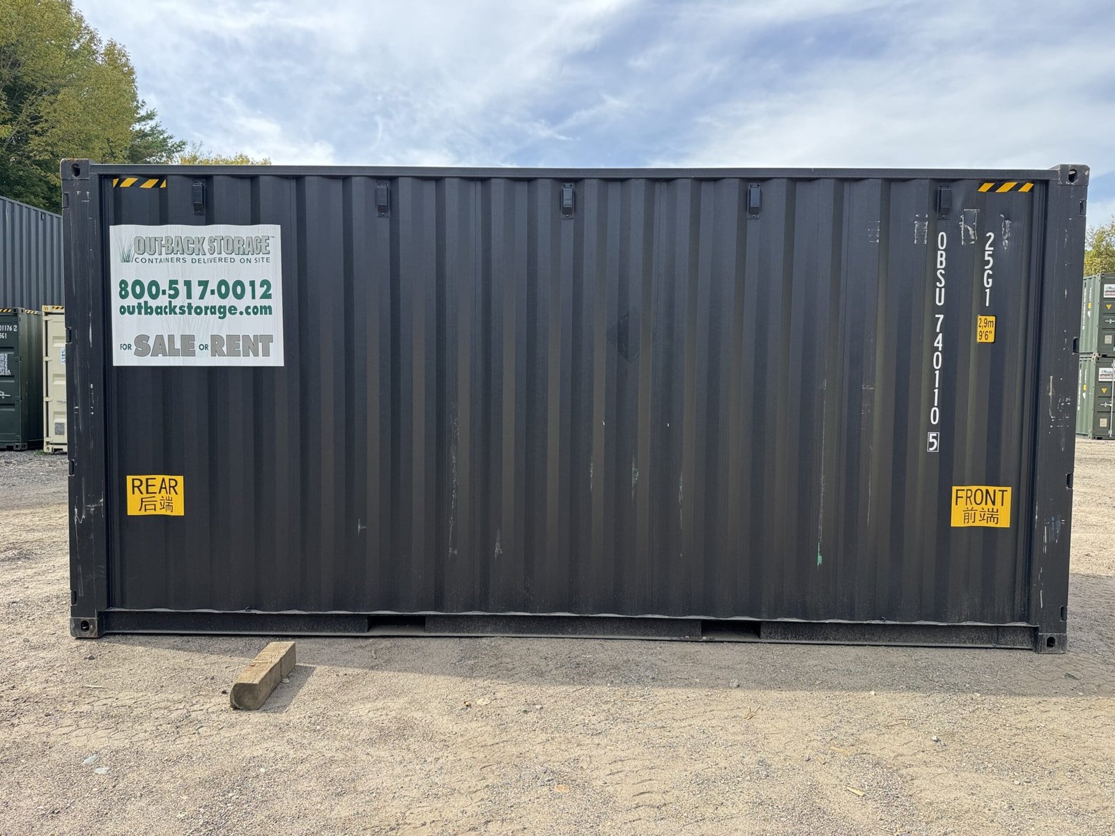 20ft New High Cube Shipping Container - Wind & Watertight - Black - Unit OBSU740110-5 - Image 12