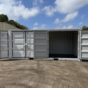 20ft New Shipping Container  -  Wind & Watertight  -  White  -  Unit CIMU035152-6