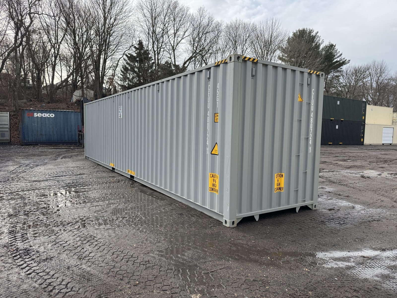 40ft New High Cube Shipping Container - Wind & Watertight - Gray - Unit CEUU480724-1 - Image 10