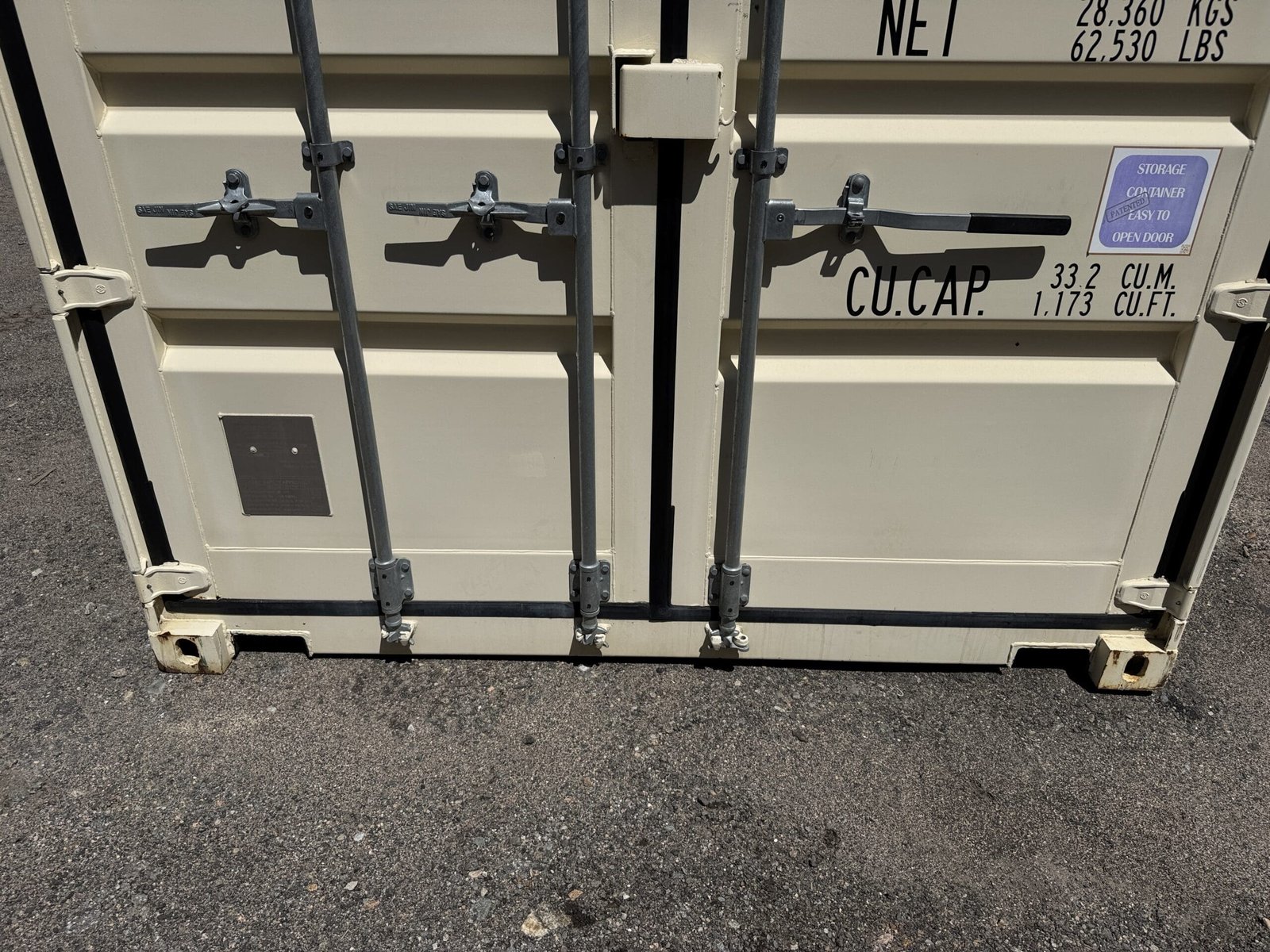 20ft Used Shipping Container - Wind & Watertight - Beige - Unit FBXU163305-7 - Image 5