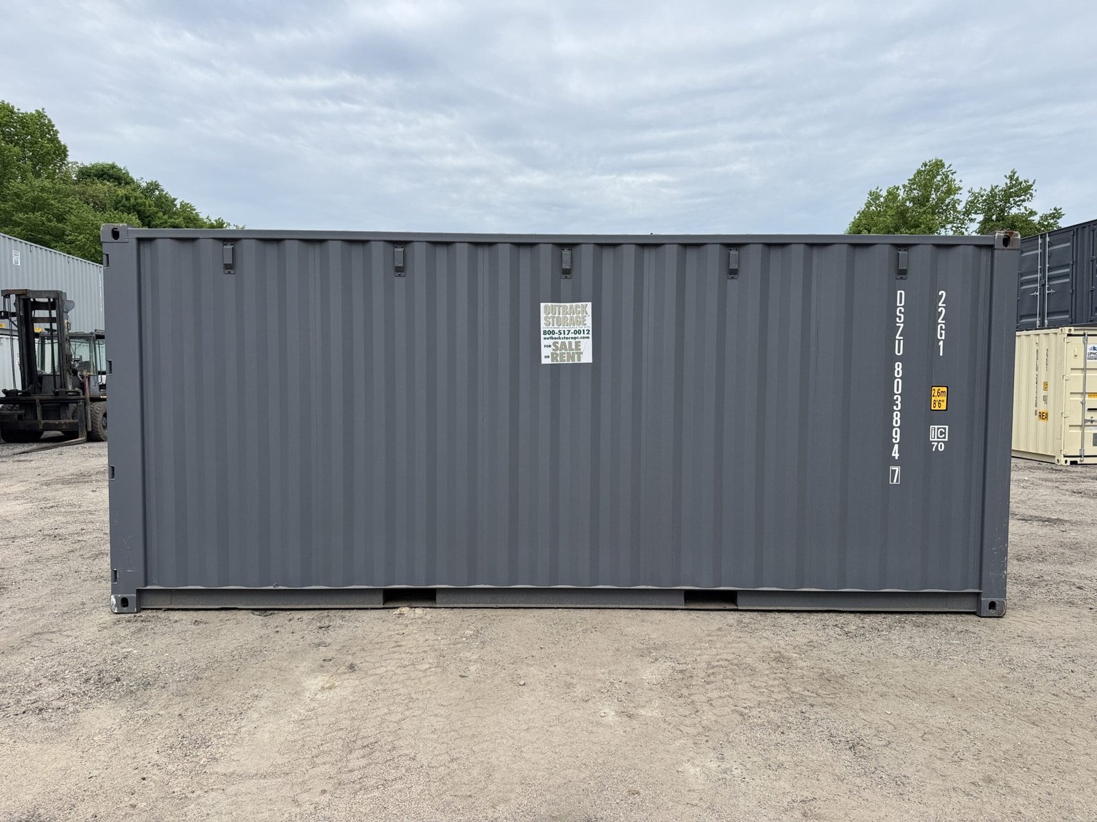 20ft New Shipping Container - Wind & Watertight - Gray - Unit DSZU803894-7 - Image 9